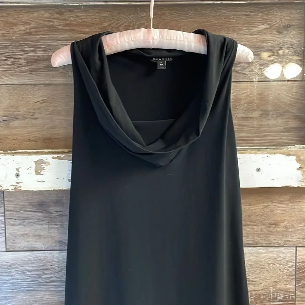 GEORGE Womens Little Black Dress Cowl Neck Sleeveless Size Medium Career Church - Picture 8 of 8